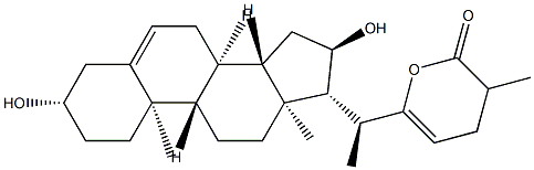 3β,16α,22-Trihydroxycholesta-5,22-dien-26-oic acid δ-lactone 结构式