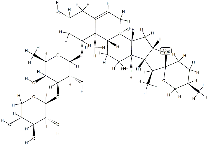 [(25R)-3β-Hydroxyspirost-5-en-1β-yl]6-deoxy-3-O-β-D-xylopyranosyl-β-D-galactopyranoside Struktur