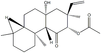 (2S)-3α-(Acetyloxy)-2β-ethenyl-2,3,4aβ,4b,5,6,7,8,8aβ,9,10,10a-dodecahydro-10aα-hydroxy-2,4bα,8,8-tetramethylphenanthren-4(1H)-one Struktur