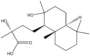 (1R,4aα,αR)-デカヒドロ-α,2α-ジヒドロキシ-α,2,5,5,8aβ-ペンタメチルナフタレン-1β-ブタン酸 化学構造式