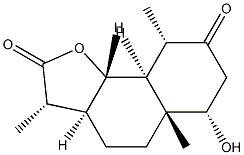 (3S,3aβ,9aβ,9bα)-Dodecahydro-6β-hydroxy-3,5aα,9β-trimethylnaphtho[1,2-b]furan-2,8-dione Struktur