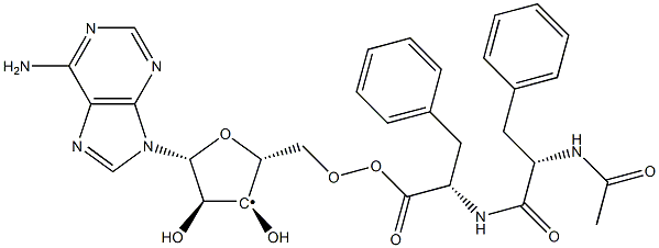 3'-O-(N-acetylphenylalanylphenylalanine)adenosine Structure
