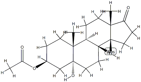 3β-(Acetyloxy)-5,14β-dihydroxy-5α-androstan-17-one Structure