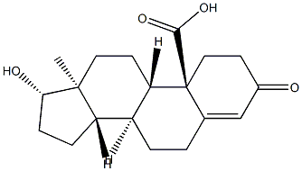17β-Hydroxy-3-oxo-10α-androst-4-en-19-oic Acid Struktur