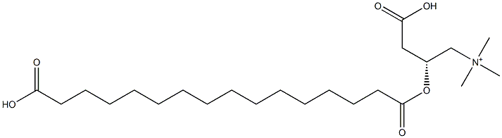 3-carboxy-2-[(15-carboxy-1-oxopentadecyl)oxy]-N,N,N-trimethyl- (2R)-1-Propanaminium, 结构式
