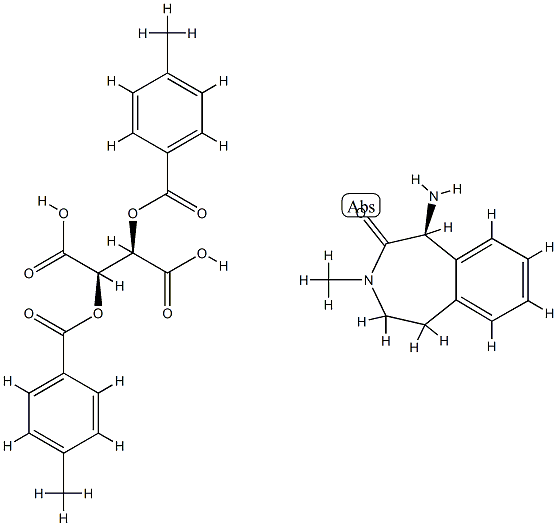 (S)-1-aMino-3-Methyl-4,5-dihydro-1H-benzo[d]azepin-2(3H)-one (2R,3R)-2,3-bis(4-Methylbenzoyloxy)succinate Struktur
