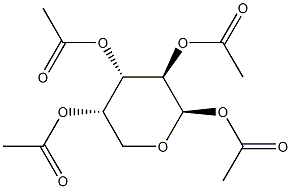 β-L-アラビノピラノーステトラアセタート 化学構造式