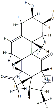 (14β,17R,20S)-2β,3β-Dihydroxy-12α,20-epoxypregn-5-ene-11,15-dione,427-25-8,结构式