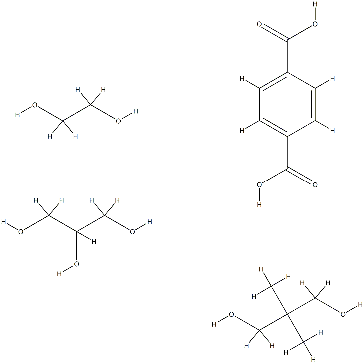 1,4-苯二甲酸与2,2-二甲基-1,3-丙二醇、1,2-乙二醇和1,2,3-丙三醇的聚合物 结构式