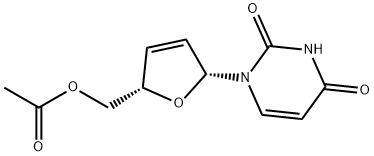 Uridine, 2',3'-didehydro-2',3'-dideoxy-, 5'-acetate Struktur