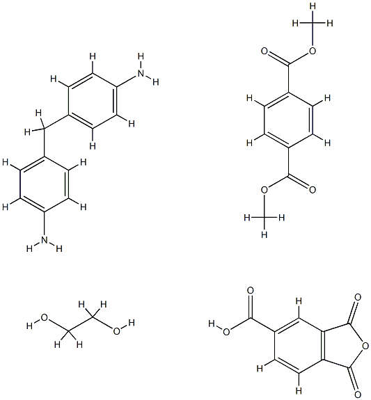 5-Isobenzofurancarboxylic acid, 1,3-dihydro-1,3-dioxo-, polymer with dimethyl 1,4-benzenedicarboxylate, 1,2-ethanediol and 4,4'-methylenebis[benzenamine] Struktur