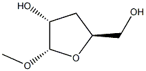 Methyl 3-deoxy-α-D-erythro-pentofuranoside 结构式