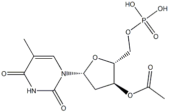 5'-Thymidylic acid, 3'-acetate Structure