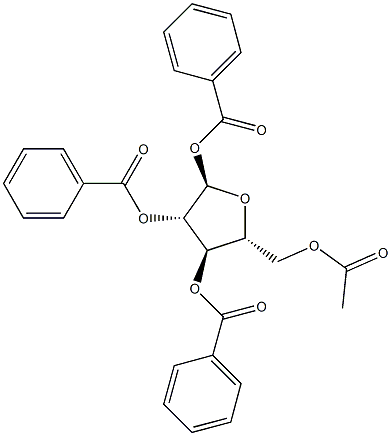 1-O,2-O,3-O-Tribenzoyl-5-O-acetyl-α-D-arabinofuranose 结构式