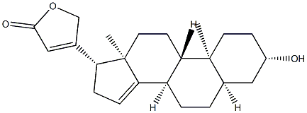 3β-Hydroxy-5β-carda-14,20(22)-dienolide Structure