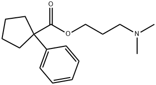 3-(ジメチルアミノ)プロピル=1-フェニルシクロペンタン-1-カルボキシラート 化学構造式