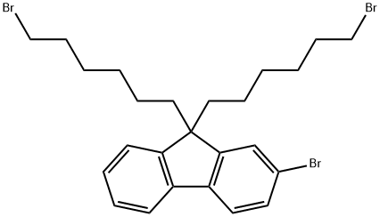 9H-Fluorene, 2-bromo-9,9-bis(6-bromohexyl)-,438201-29-7,结构式