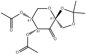 β-D-erythro-2,3-Hexodiulo-2,6-pyranose, 1,2-O-(1-Methylethylidene)-, 4,5-diacetate Structure