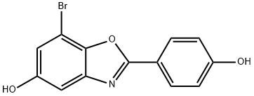 7-溴-2-(4-羟基苯基)苯并[D]恶唑-5-醇,440122-66-7,结构式