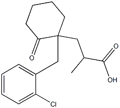 1-(o-クロロベンジル)-α-メチル-2-オキソシクロヘキサンプロピオン酸 化学構造式