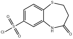 4-オキソ-2,3,4,5-テトラヒドロ-1,5-ベンゾチアゼピン-7-スルホニルクロリド 化学構造式