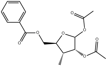 3-甲基-1,2-二乙酰基-5-苯甲酰基-D-核糖 结构式
