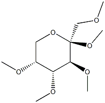 Methyl 1-O,3-O,4-O,5-O-tetramethyl-β-D-fructopyranoside Struktur