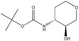 反式-4-(BOC-氨基)四氢-2H-吡喃-3-醇, 445480-33-1, 结构式