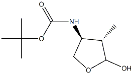 Carbamic acid, [(3S,4S)-tetrahydro-5-hydroxy-4-methyl-3-furanyl]-, 1,1- Struktur