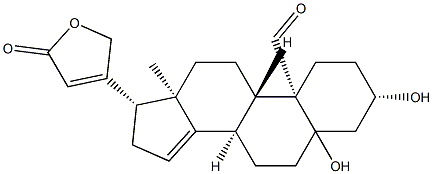 3β,5-Dihydroxy-19-oxocarda-14,20(22)-dienolide Structure
