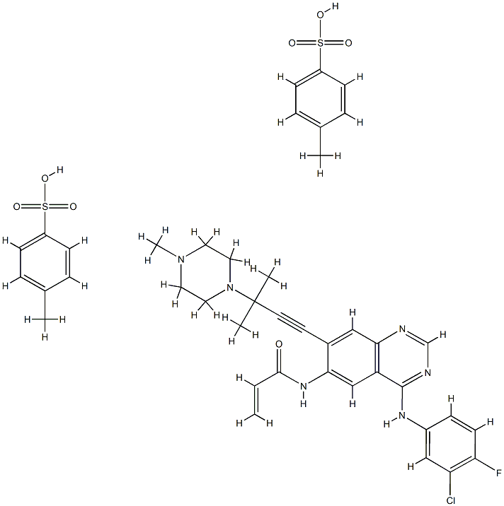 2-PropenaMide, N-[4-[(3-chloro-4-fluorophenyl)aMino]-7-[3-Methyl-3-(4-Methyl-1-piperazinyl)-1-butyn-1-yl]-6-quinazolinyl]-, 4-Methylbenzenesulfonate (1:2) Struktur