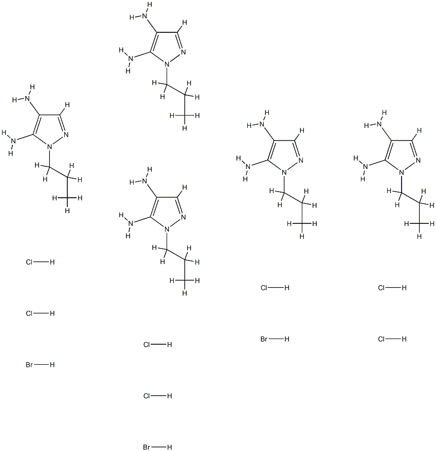 1H-Pyrazole-4,5-diamine,1-propyl-,hydrobromidehydrochloride(5:3:7)(9CI) 结构式