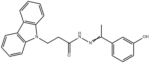 (Z)-3-(9H-carbazol-9-yl)-N-(1-(3-hydroxyphenyl)ethylidene)propanehydrazide 结构式
