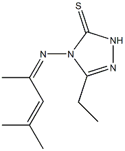 3H-1,2,4-Triazole-3-thione,4-[(1,3-dimethyl-2-butenylidene)amino]-5-ethyl-2,4-dihydro-(9CI) 结构式