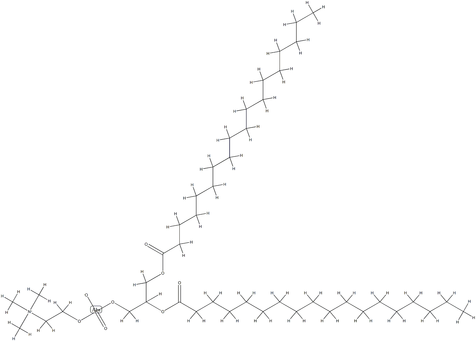 1,2-ジステアロイル-DL-ホスファチジルコリン 化学構造式