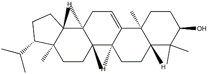 (3α,8β,13β,14α,17β,18α,21β)-D:C-フリード-B':A'-ネオガンマセラ-9(11)-エン-3-オール 化学構造式