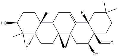 3β,16β-Dihydroxyolean-12-en-28-al Struktur