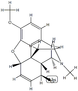 8β-クロロ-6,7-ジデヒドロ-4,5α-エポキシ-3-メトキシ-17-メチルモルフィナン 化学構造式