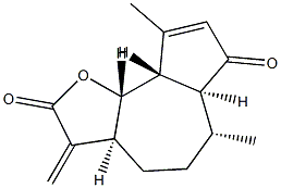 (3aS)-3,3aβ,4,5,6,6aβ,9aα,9bα-オクタヒドロ-6β,9-ジメチル-3-メチレンアズレノ[4,5-b]フラン-2,7-ジオン 化学構造式