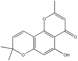 5-Hydroxy-2,8,8-trimethyl-4H,8H-benzo[1,2-b:3,4-b']dipyran-4-one Structure