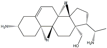 (20S)-3β,20-ジアミノプレグナ-5-エン-18-オール 化学構造式