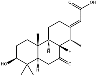[(1R,2E,4aβ,4bα,7α,8aβ,10aα)-Tetradecahydro-7-hydroxy-1,4b,8,8-tetramethyl-10-oxophenanthren-2-ylidene]acetic acid Struktur