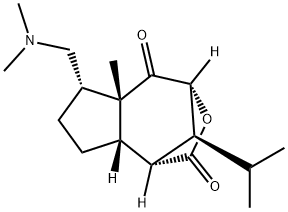 (1R,8aα,9S)-6β-[(Dimethylamino)methyl]-1,5a,6,7,8,8a-hexahydro-5aα-methyl-9-isopropyl-1,4α-methano-2H-cyclopent[d]oxepine-2,5(4H)-dione Structure