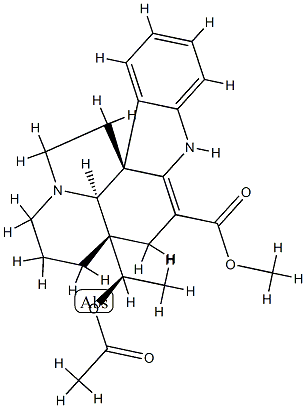 (20R)-20-Acetoxy-2,3-didehydroaspidospermidine-3-carboxylic acid methyl ester Struktur