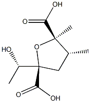 (2R)-テトラヒドロ-5-[(S)-1-ヒドロキシエチル]-2,3α-ジメチル-2,5β-フランジカルボン酸 化学構造式
