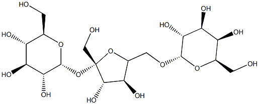 6-O-α-D-ガラクトピラノシル-β-D-フルクトフラノシルα-D-グルコピラノシド 化学構造式