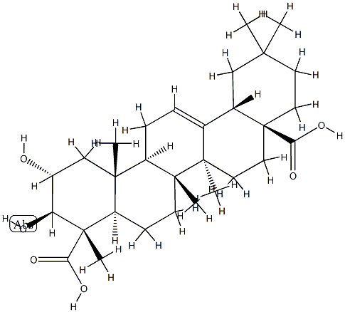 2α,3β-Dihydroxy-5α-olean-12-ene-23,28-dioic acid Structure