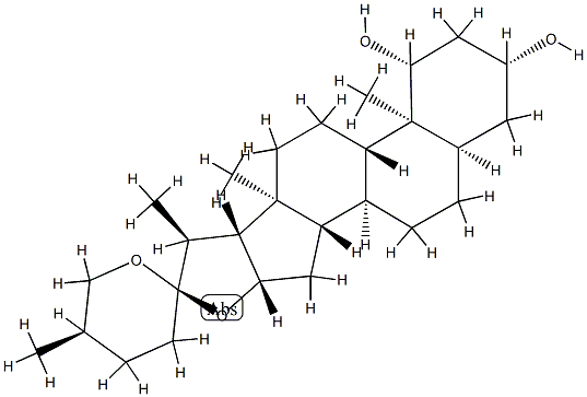 (25R)-5β-Spirostane-1β,3β-diol Structure