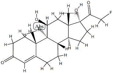(8S,9R,10S,11S,13S,14S,17R)-9-fluoro-17-(2-fluoroacetyl)-11,17-dihydro xy-10,13-dimethyl-1,2,6,7,8,11,12,14,15,16-decahydrocyclopenta[a]phena nthren-3-one Structure