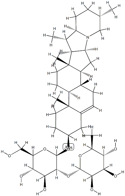 (16S,17R,20S,22R,25S)-3β-[2-O-(α-L-ラムノピラノシル)-β-D-グルコピラノシルオキシ]-16,22,26-エピニトリロコレスタ-5-エン 化学構造式